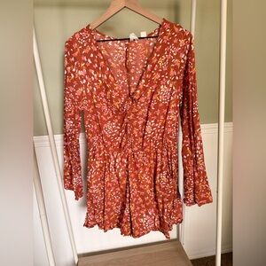 Roxy Rust Floral Romper